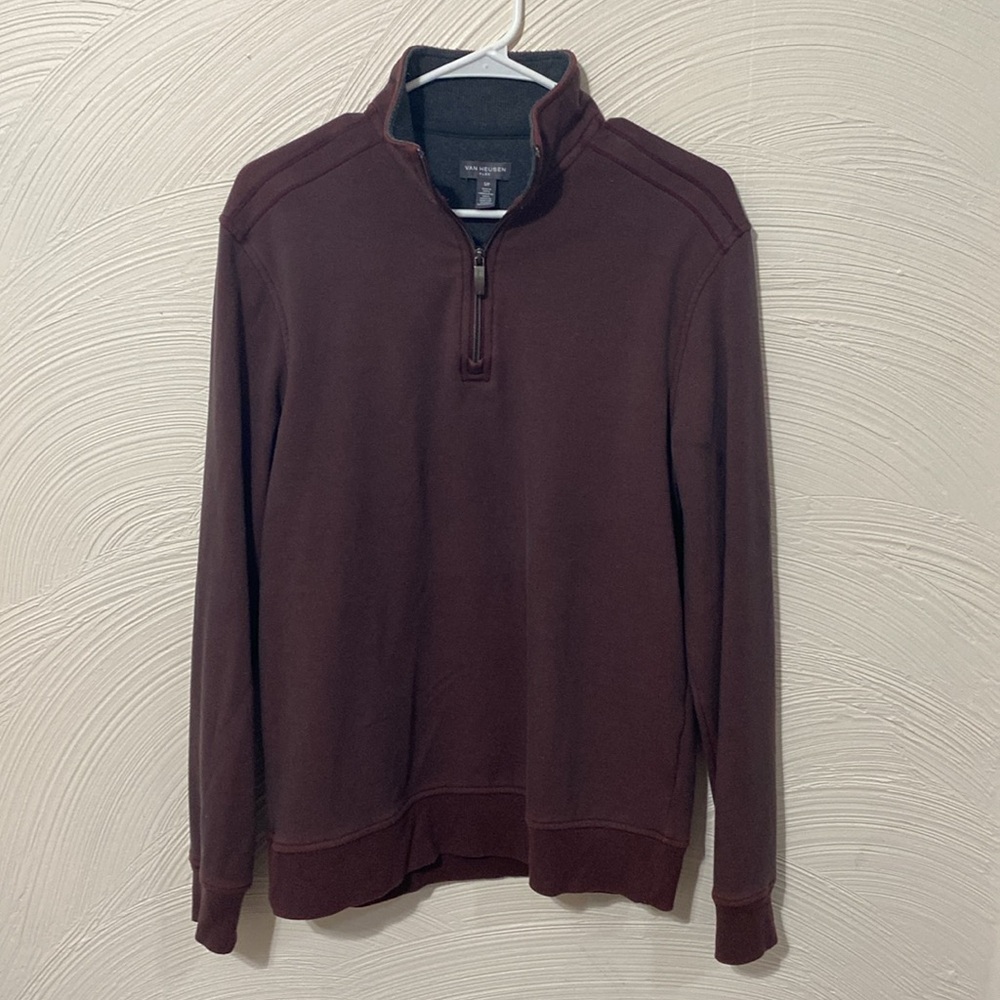 VAN HEUSEN Flex small quarter zip sweater sweat shirt mens